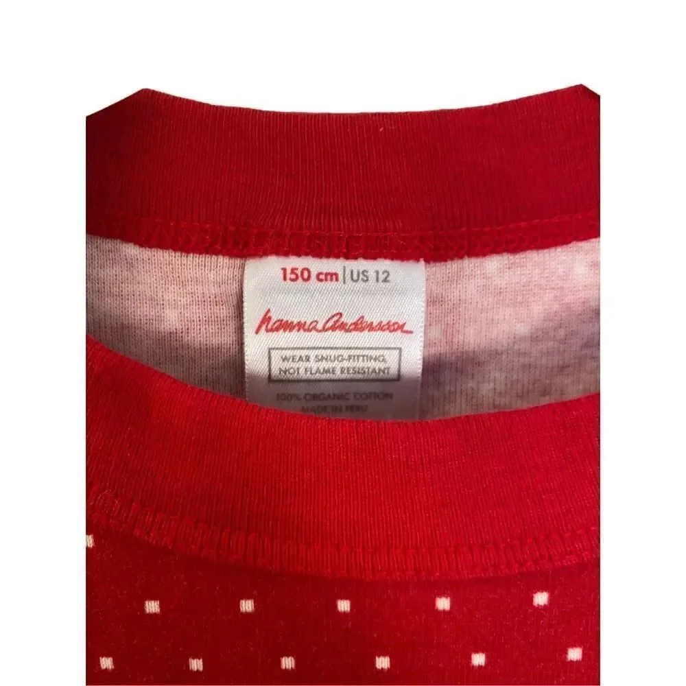 Hanna Anderson heritage fairsle unisex Christmas winter pajama top size 12 ￼